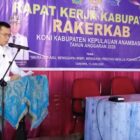 Bupati Aneng membuka Rapat Kerja Kabupaten (Rakerkab) KONI Kabupaten Kepulauan Anambas Tahun Anggaran 2026