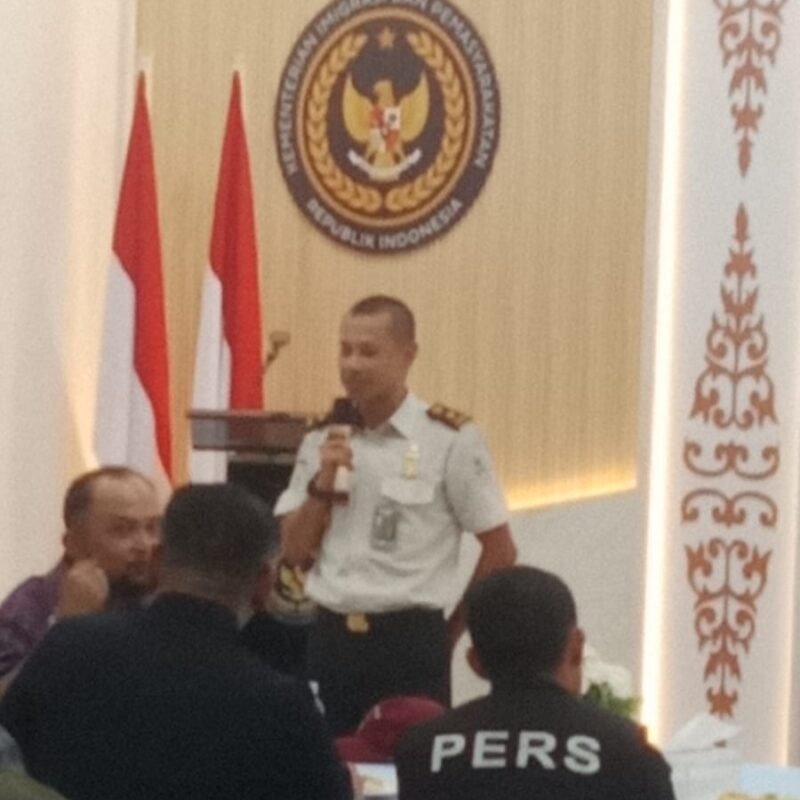 Kepala Kantor Imigrasi Tanjungpinang, Erwin Hariyadi, memberikan pemaparan terkait kasus TPPO, yang juga bagian dari tanggungjawab pihak Imigrasi